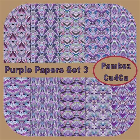 Pamkez Purple Patterned Papers Set 3