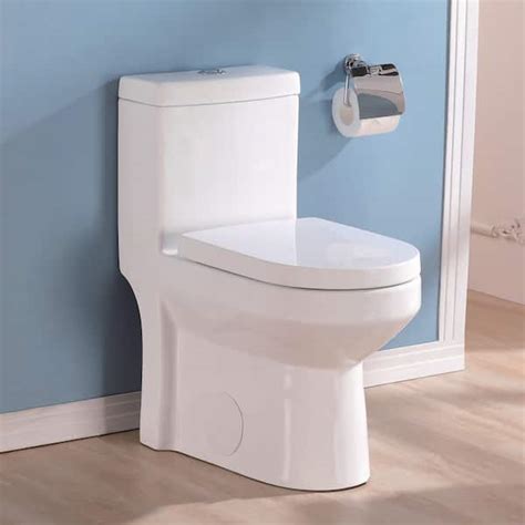 Horow 10 In Rough In 1 Piece 08128 Gpf Dual Flush Round Toilet In