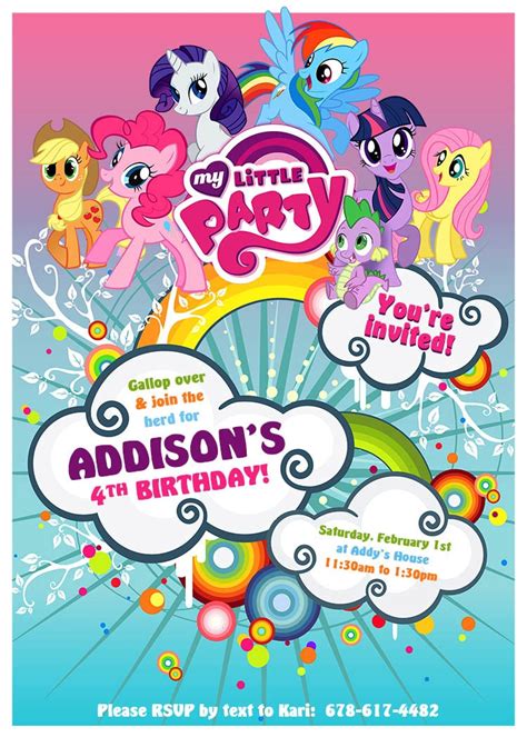 The Best Ideas For My Little Pony Birthday Party Invitations Home