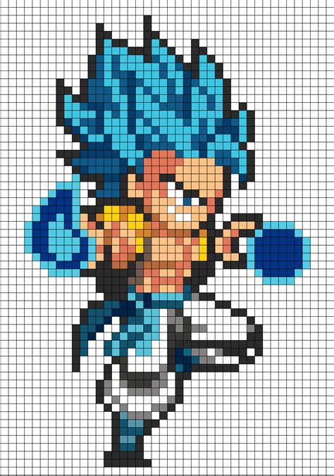 Easy Pixel Art Pixel Art Grid Goku Pixel Pixel Art Dragon Ball
