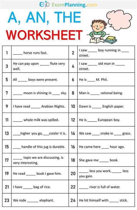 A An Worksheet With Answers Kidsworksheetfun