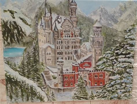 Neuschwanstein Castle Painting By Tatiana Brester