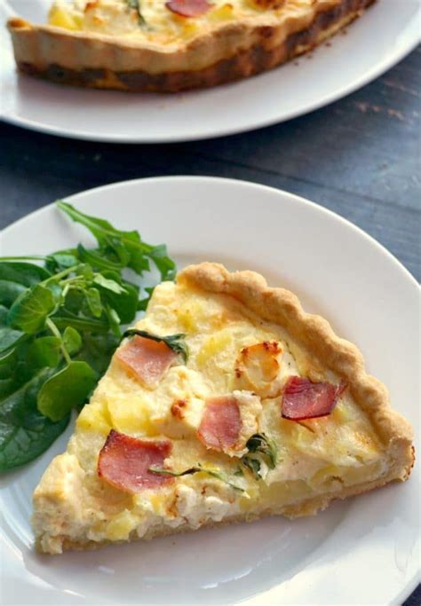Ham Cheese And Potato Quiche With A Homemade Buttery Crust And