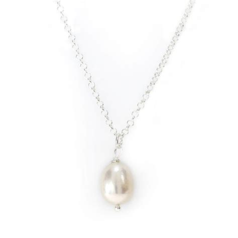 Silver Pearl Necklace By Talisa Pendant Pearl Necklaces