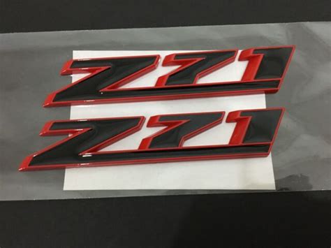 Two2014 2015 Silverado 1500 Z71 Front Grille Emblem Badge Red Black