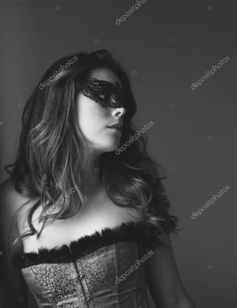 Masked Sexy Woman In Black And White Stock Photo Victorsaboya 16266449