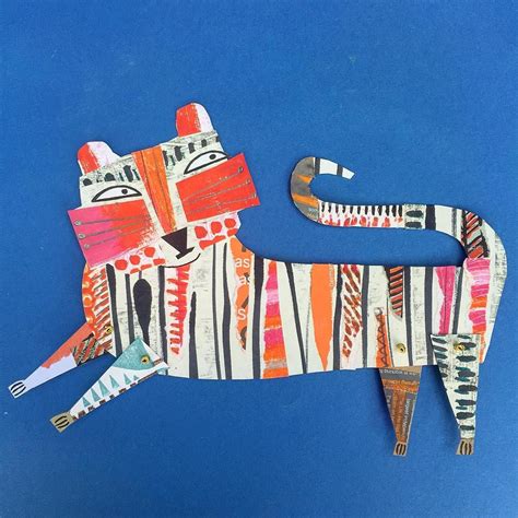 Tiger For Todays 100dayproject 100daysofcardboardcollage Paperart