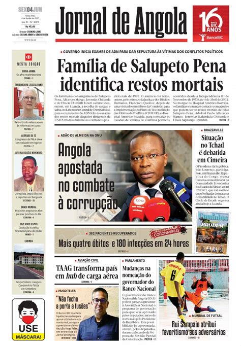 Jornal De Angola Sexta De Junho De