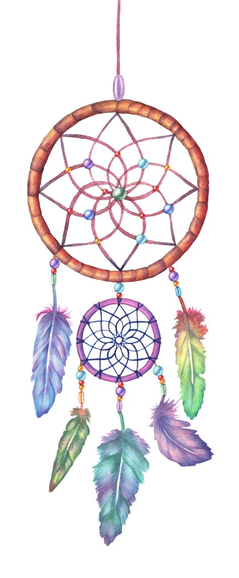 Download Dreamcatcher Color Illustration Watercolor Painting Drawing HQ PNG Image | FreePNGImg