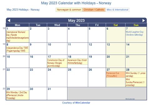 Print Friendly May 2023 Norway Calendar For Printing