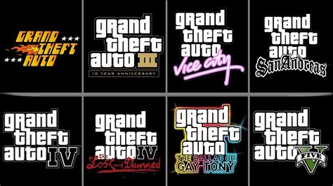 All Grand Theft Auto Intro Logo Animations Gta Logo From Gta1 Gta5 Zooz