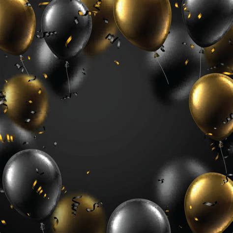 Black And Gold Balloons Illustrations Royalty Free Vector Graphics