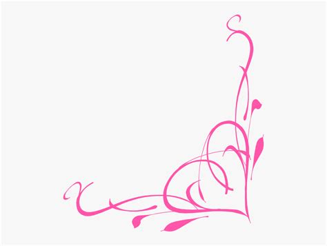 Corner Heart Swirl Clip Art At Clker Pink Corner Design Png Free