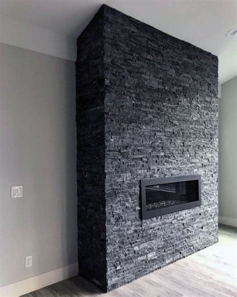 Dark Stacked Stone Fireplace Fireplace Guide By Linda