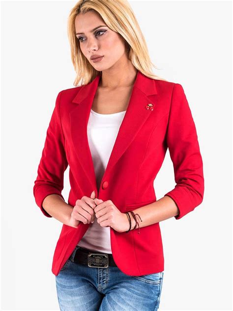 Червено дамско сако 9597 | Сака и Манта от INDIGO Fashion
