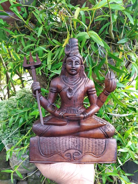 Lord Shiva Vintage Wood Carving Shiva God Wood Carving Etsy