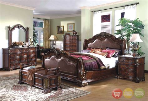 Royale Sleigh Dark Bed Luxury Bedroom Furniture Setfree Shipping