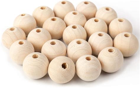 Foraineam 150 Pcs 1 Inch 25mm Wood Beads Round Wooden Spacer Beads