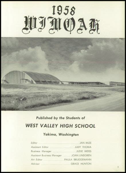 Explore 1958 West Valley High School Yearbook Yakima Wa Classmates