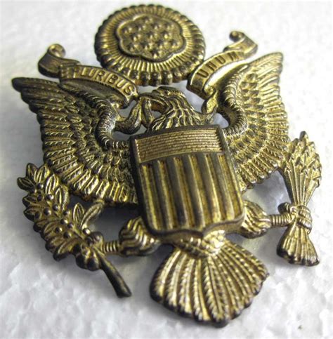 Ww2 Usaaf Officers Cap Badge Aged