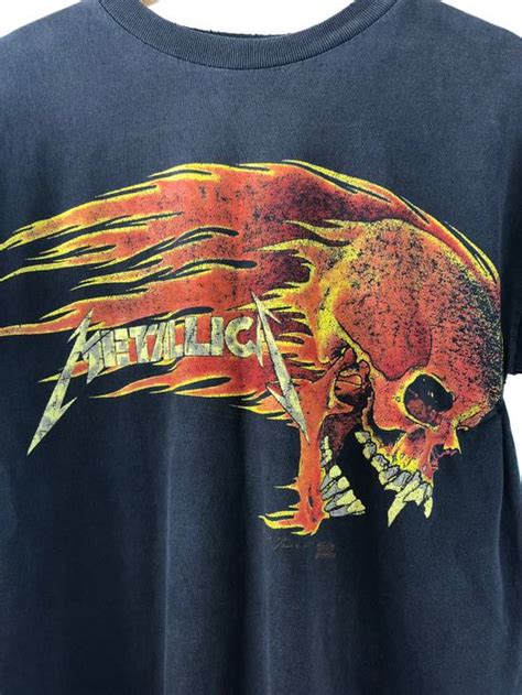 Vintage Pushead Flaming Skull Metallica Summer Tour Shirt Grailed