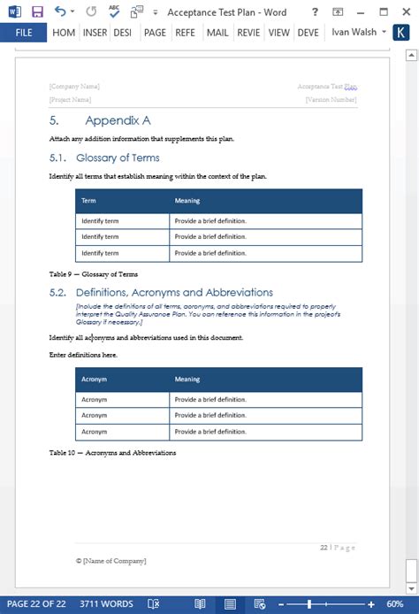 acceptance test plan template ms word instant