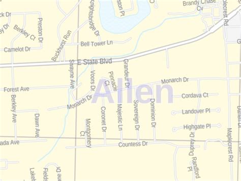 Allen County Indiana Zip Code Map