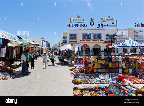 Shops Selling Local Ceramics In The Centre Of Midoun Djerba Tunisia