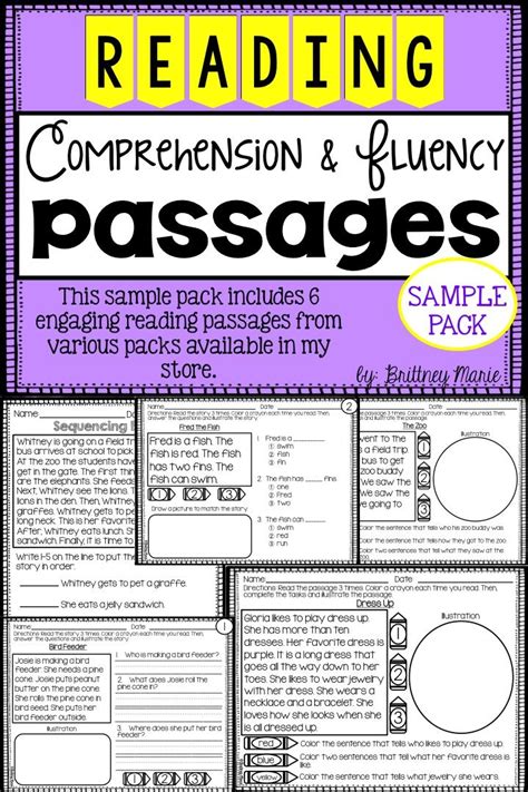 Freebie Reading Comprehension Passages And Questions