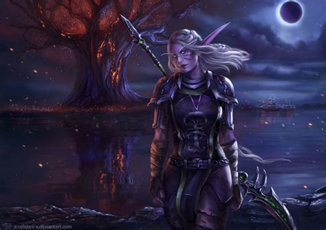 Girl Night Elf Woman Warrior Blonde Wallpaper Coolwallpapersme