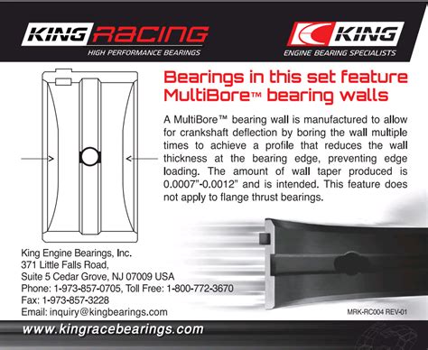 Technical Info King Bearings Engine Bearing Specialist