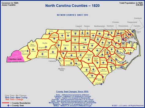 North Carolina In The 1800s The Counties As Of 1820 North Carolina