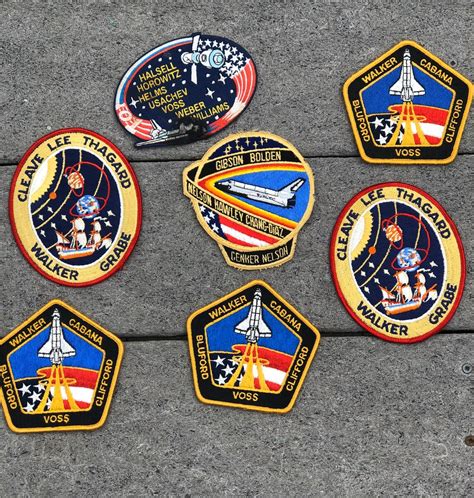 Lot Of 7 Nasa Mission Patches Space Shuttle Program Etsy