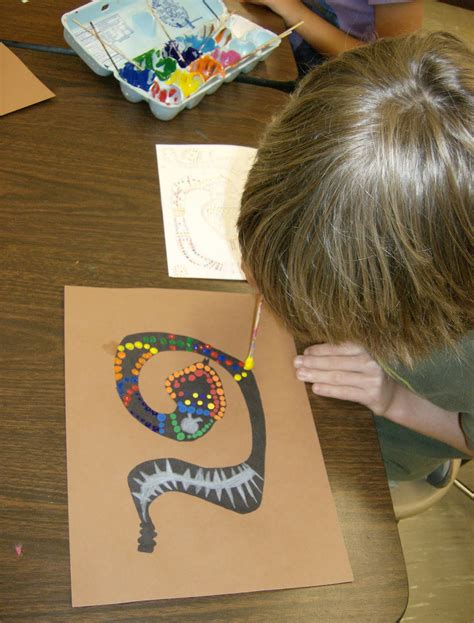 Zilker Elementary Art Class 4th Grade Aboriginal Dot Paintings