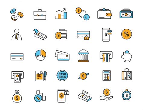Premium Vector Set Of Linear Banking Icons Finances Icons