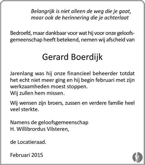 Gerardus Johannes Gerard Boerdijk Overlijdensbericht En My Xxx Hot Girl