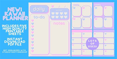 To Do Planner Weekly Planner Happy Planner Kawaii Stationery