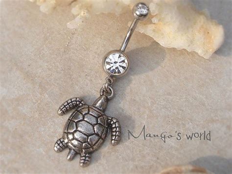 Turtle Belly Button Ring Turtle Navel Jewelry By Mangosworld Belly