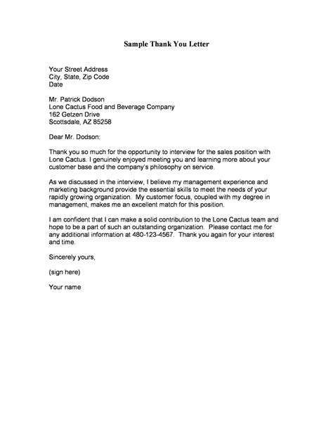 Thank You Letter Template Free Example Redlinesp