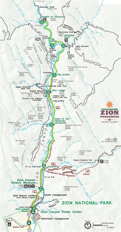 Zion National Park Map Afp Cv