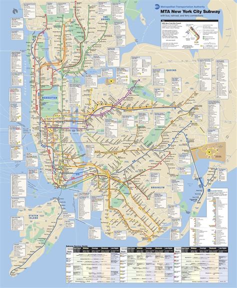 Nyc Subway Map With Streets Mta Subway Street Map New York Usa