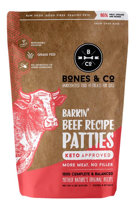 Maybe you would like to learn more about one of these? Bones & Co. Barkin' Beef Patties Frozen Raw Dog Food ...