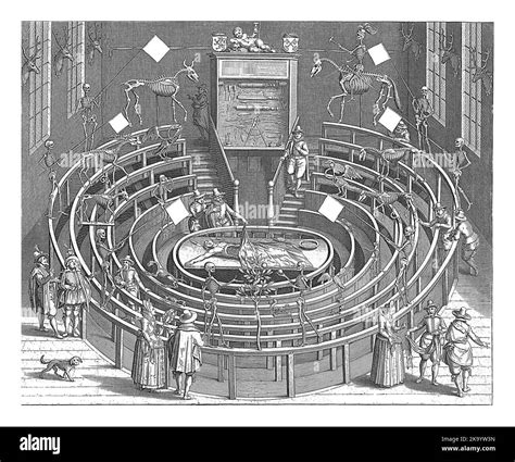 Anatomical Theater Of The University Of Leiden Several Spectators Are