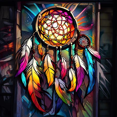 Stained Glass Dreamcatcher In The Sunlight Graffiti Art Splash Art