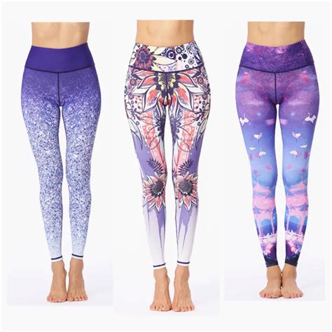 floral yoga pants high waist high elastic yoga leggings seamless tights women running gym