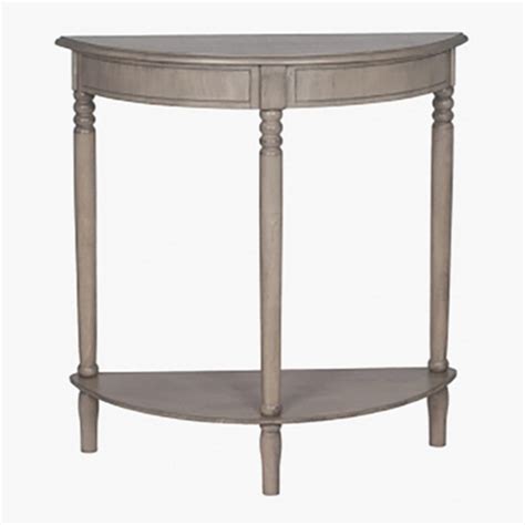 Ashwell Taupe Pine Wood Half Moon Console Table Furniture From Delta