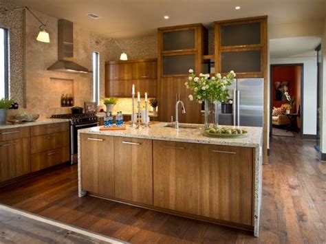 Contemporary Kitchen With Hickory Cabinets Hgtv