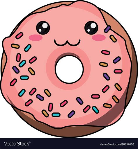 Donut With Kawaii Face Design Royalty Free Vector Image