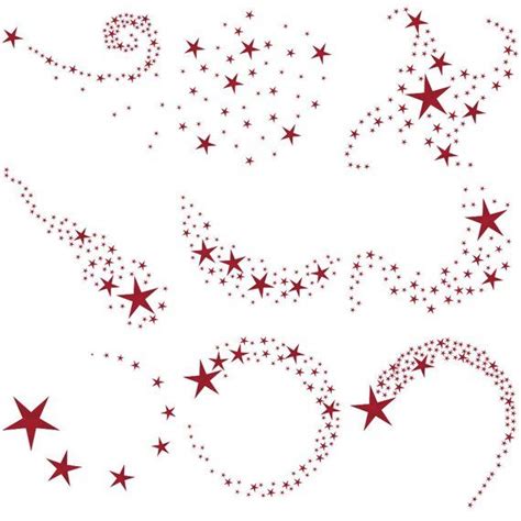 Swirling stars, star swirls clipart, gothic clip art, red foil stars