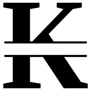 Free K Split Letter Font Monogram Clipart Alphabet Stencil Template